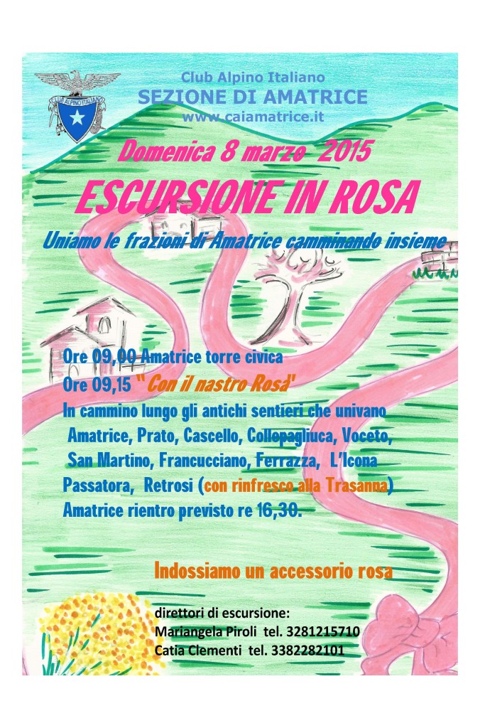 escursione in rosa 8-3-2015