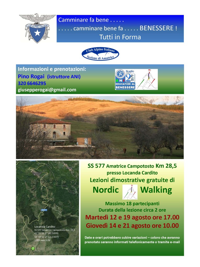 Locandina Nordic Walking CAI Agosto 2014