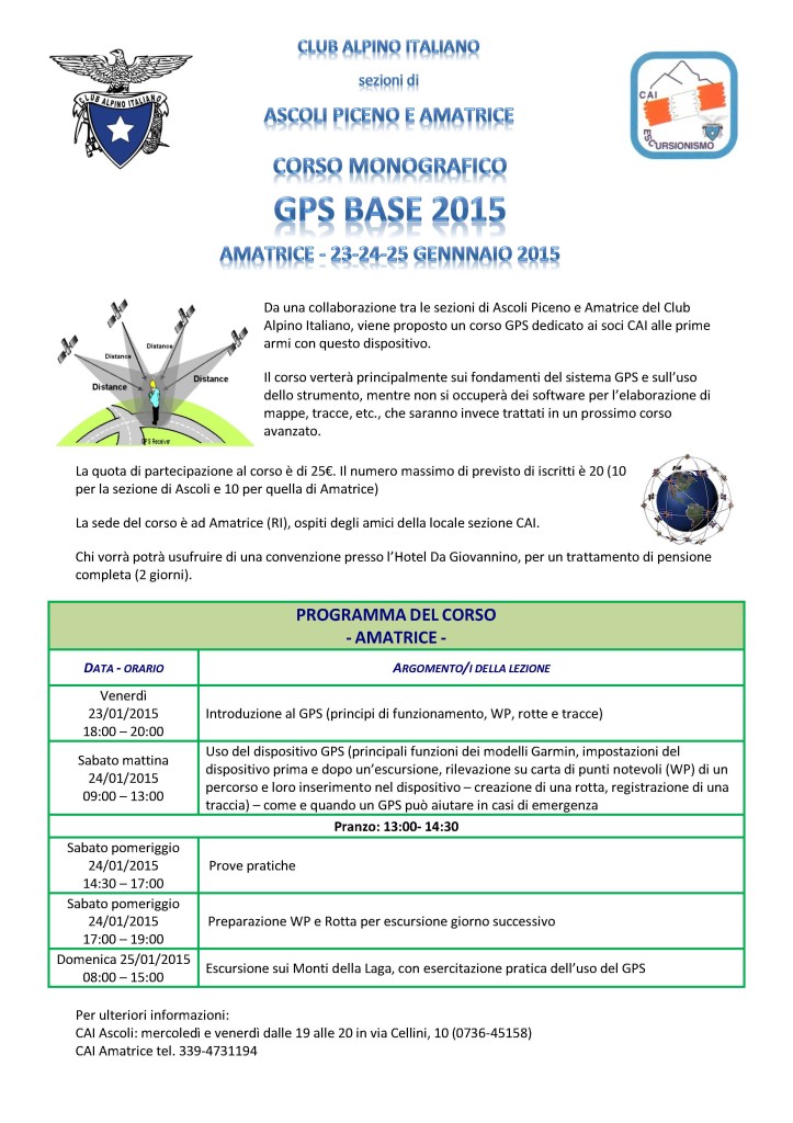 Locandina corso GPS Base 2015
