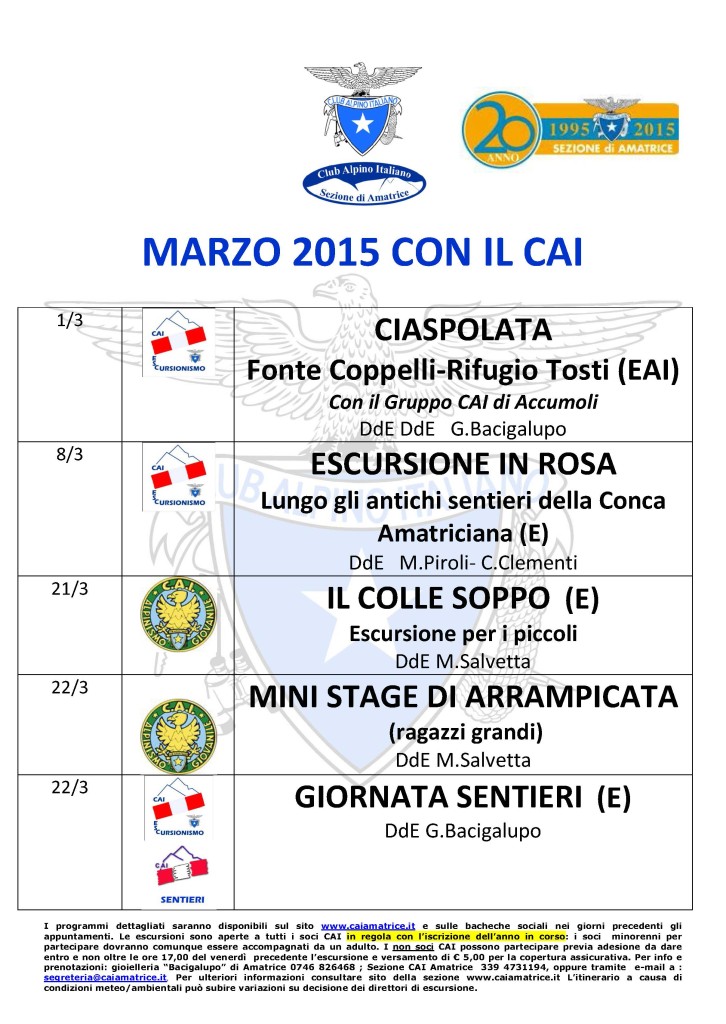 marzo 2015 con il CAI