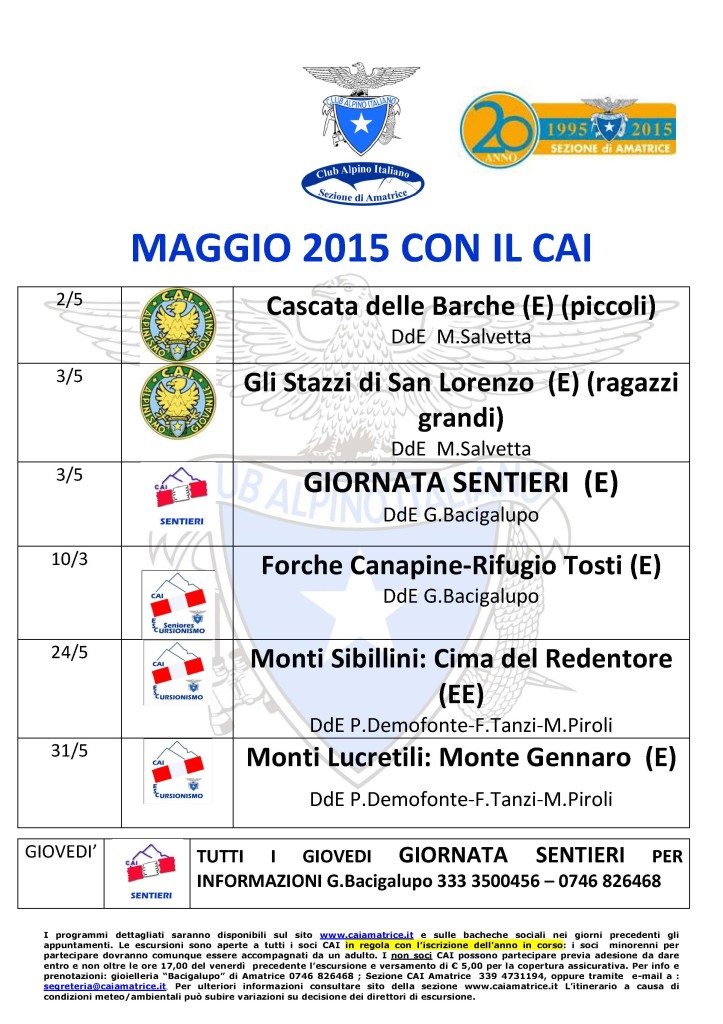 maggio 2015 con il CAI